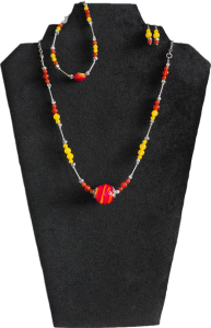 Demi Parure with mixed glass and semi-precious stones