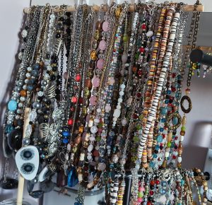 Example of completed beaded jewellery projects