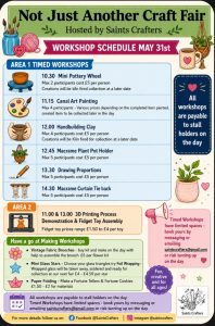 Craft Fair advertisement for Not Just Another Craft Fair, Hosted by Saints Crafters 31 may 2026 The Corn Exchange, St Ives, Cambs PE27 5AD Craft Fair advertisement for Not Just Another Craft Fair, Hosted by Saints Crafters 31 may 2026 The Corn Exchange, St Ives, Cambs PE27 5AD